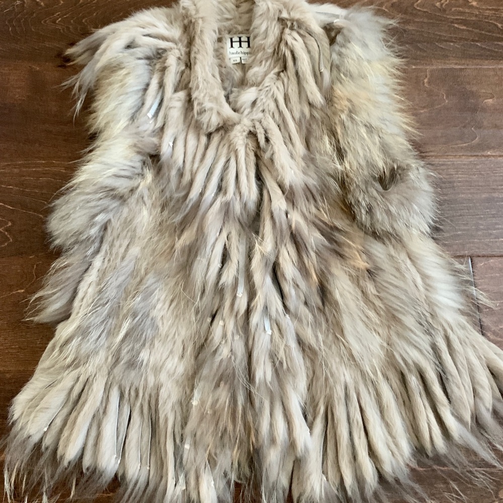 Haute Hippie Fringed Rabbit Fur Vest